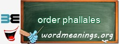 WordMeaning blackboard for order phallales